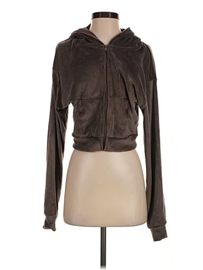 Pre-owned Skims Zip Up Hoodie In Brown