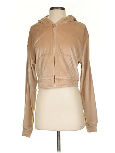 Pre-owned Skims Zip Up Hoodie In Tan