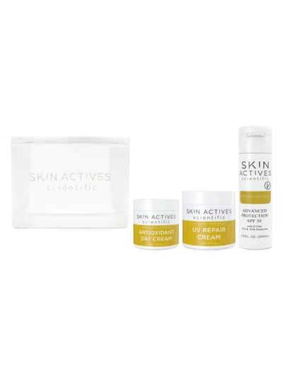 Skin Actives Scientific Women's 3-piece Damage Defense Kit In White