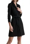 Skin Basic Double Layer Wrap Robe In Black In Black