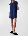 Skin Carissa Pima Cotton Sleepshirt In Marine Blue