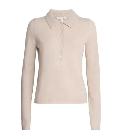 Skin Cashmere Penelope Polo Sweater In Beige