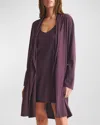 Skin Coleen Pima Cotton Jersey Robe In Plum