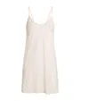 Skin Sexy Black Pima Cotton Slip Dress In Pink