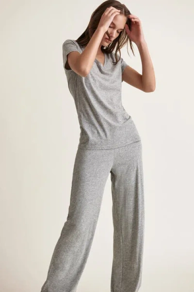 Skin Double-layer Pima Cotton Jersey Pants In Heather Grey