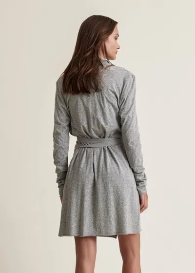 Skin Double Layer Wrap Robe In Heather Grey