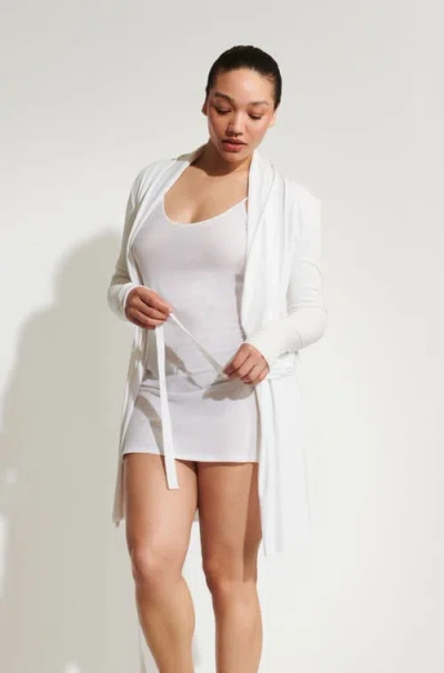 Skin Double Layer Wrap Robe In White