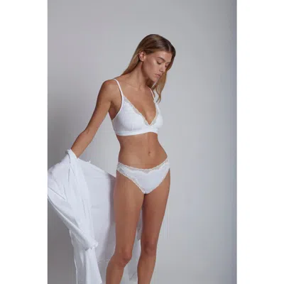 Skin Gabi Bralette With Lace In White