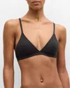 Skin Gelina Cotton Triangle Bralette In Black