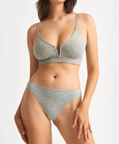 Skin Gita Bralette In Heather Grey