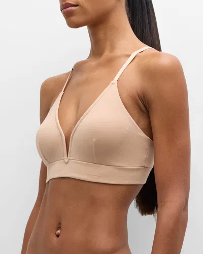 Skin Gita Plunging Bralette In Macadamia