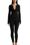 Skin Jolene Henley Top In Black In Black