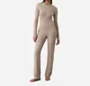 Skin Nyra Organic Pima Cotton Lounge Set In Heather Brown In Brown