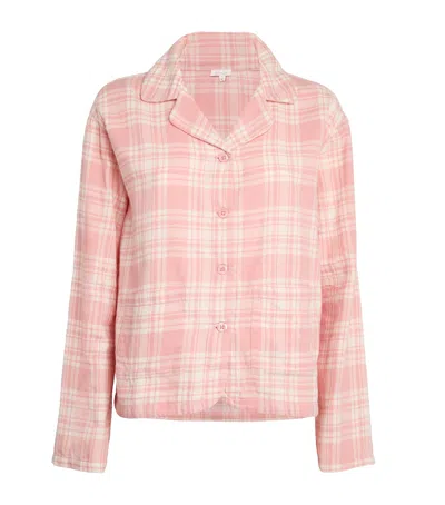 Skin Organic Cotton Pyjama Shirt In Pink