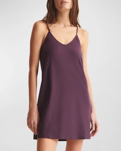 Skin Pima Cotton Jersey Slip In Plum