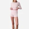 Skin Regan Pima Cotton Ribbed High Waisted Short In Pink Ice In Pink
