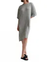 Skin Rosa Ribbed Bateau-neck Midi Caftan In Heather Grey In Gray