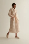 Skin Sierra Quilted Robe In Pearl Pink