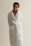 Skin Skylar Belted Waffle-knit Organic Cotton Robe In White