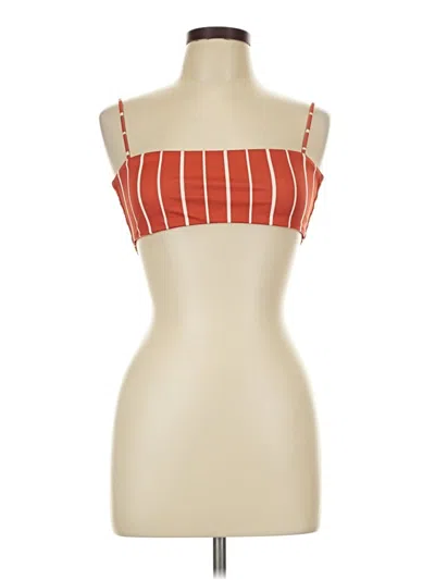 Pre-owned Skin Tank Top Red Strapless Neckline Tops