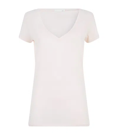 Skin V-neck Easy T-shirt In Pink