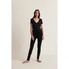 Skin V-neck Easy Tee In Black