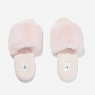 Skin Whitley Plush Slides In Pearl Pink