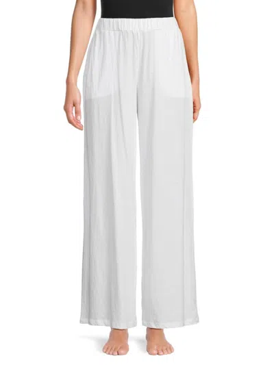 Skin Women's Adalie Solid Pima Cotton Pants In White