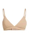 Skin Women's Gelina Cotton Triangle Bralette In Macadamia