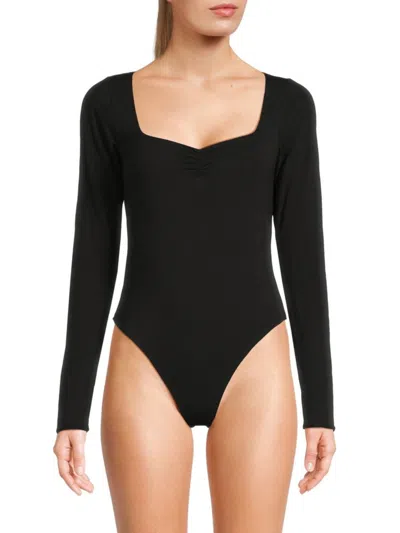 Skin Women's Idony Long Sleeve Bodysuit In Black