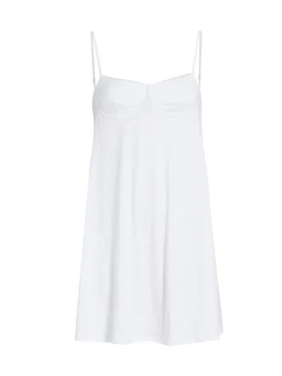 Skin Mckinley Lace-trim Sweetheart Chemise In White