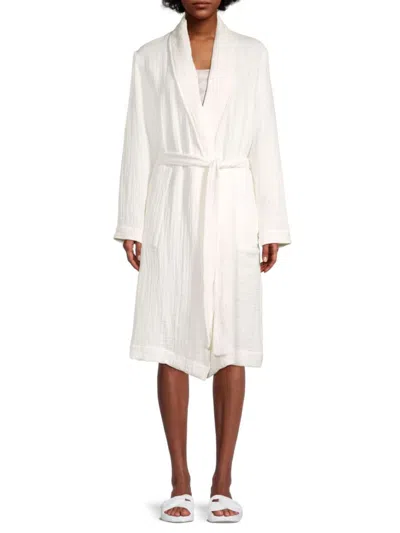 Skin Women's Zoey Cotton Gauze Robe In White