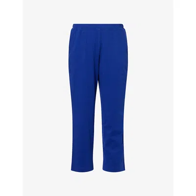 Skin Womens Carlyn Cropped Cotton-jersey Pyjama Trousers Blue Tea Xl