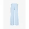 Skin Womens Christine Mid-rise Wide-leg Organic-cotton Pyjama Trousers Blue Breeze In Blue Breeze