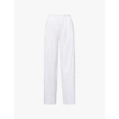 Skin Womens  Cadence Wide-leg Cotton-jersey Pyjama Bottoms In White