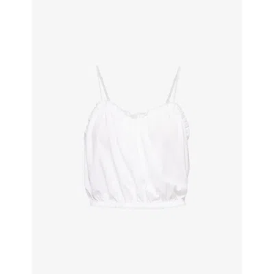 Skin Womens  Celeste Ruffle-trim Organic Cotton Cami Top In White