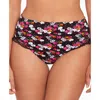 Skinny Dippers Daisy Duke Womens Ruffled High-waist Swim Bottom Separates In Black