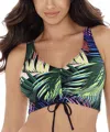 Skinny Dippers Two Way Crop Adjustable Side Bikini Top In Multi In Gray