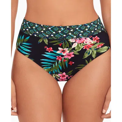 Skinny Dippers Womens High-waist Floral Swim Bottom Separates In Black