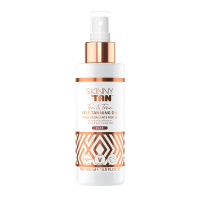 Skinny Tan Tan & Tone Self Tanning Oil Dark 145ml In White