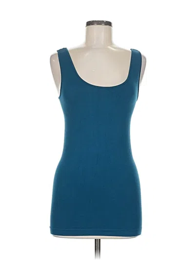 Pre-owned Skinny Tee Tank Top Blue Square Neckline Tops