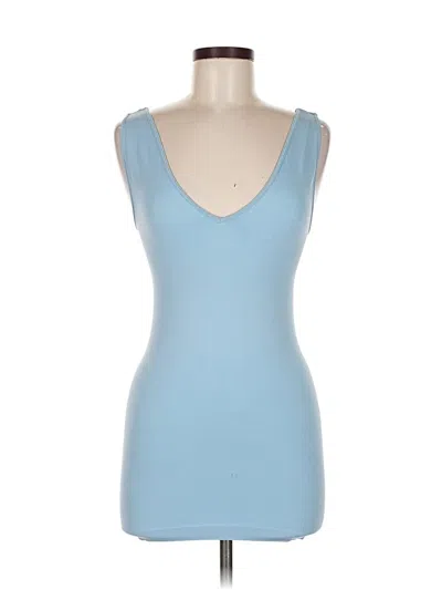 Pre-owned Skinny Tee Tank Top Blue Sweetheart Neckline Tops