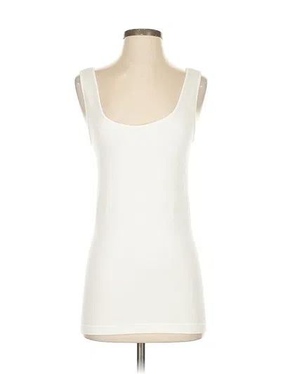 Pre-owned Skinny Tee Tank Top White Scoop Neck Tops