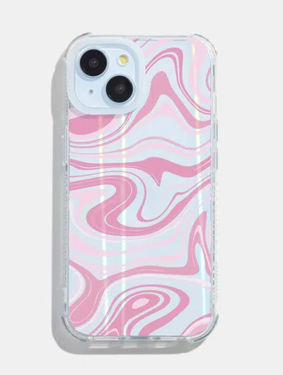 Skinnydip London Baby Pink Swirl Holo Shock I Phone Case In Multi
