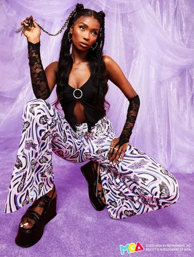 Skinnydip London Bratz X Skinnydip Butterfly Print Jersey Flares In Multi