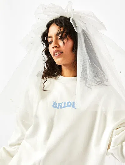 Skinnydip London Bride I Do Crew Sweatshirt In Ecru In Brown