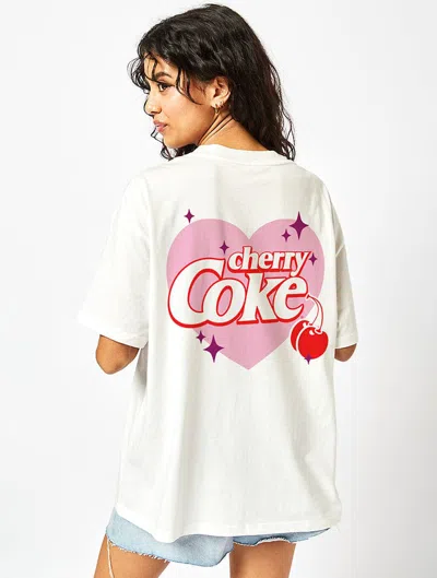 Skinnydip London Cherry Coke T-shirt In Ecru In White