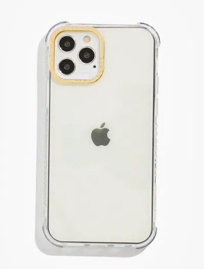 Skinnydip London Clear Shock I Phone Case With Gold Camera Hole In White