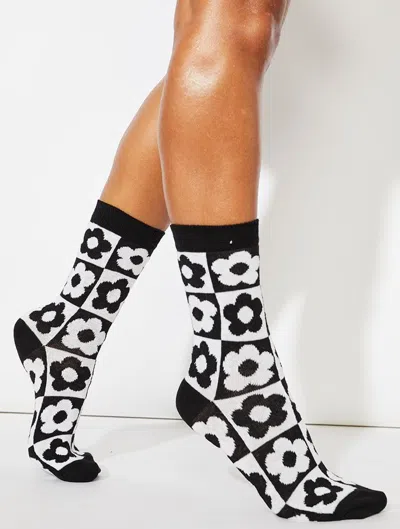 Skinnydip London Daisy Check Black & White Socks