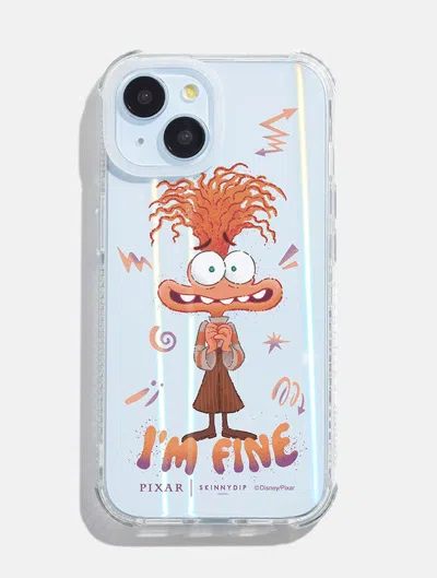 Skinnydip London Disney Pixar Anxiety I'm Fine Shock I Phone Case In Blue